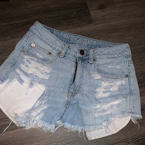American eagle distressed hi rise festival shorts